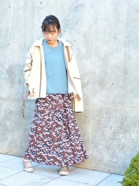 「Johnbull Private labo（ジョンブルプライベートラボ）のアイテム（スウェット）」を使った、mihnaさん（レディース・159cm）の冬コーディネート