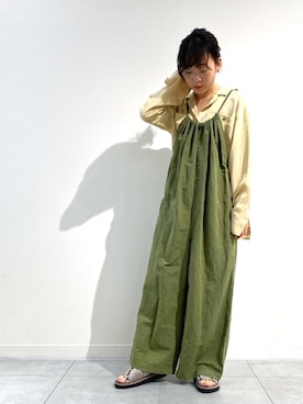 「Johnbull（ジョンブル）のアイテム（サロペット/オーバーオール）」を使った、mihnaさん（レディース・159cm）の春コーディネート