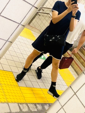 「ソックススニーカー」｜「アイテム（ワンピース/ドレス）」を使った、Hanakoさん（レディース・162cm）の秋コーディネート