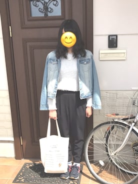 「ジーユーコーデ」｜「アイテム（デニムジャケット）」を使った、moさん（レディース・162cm）の春コーディネート