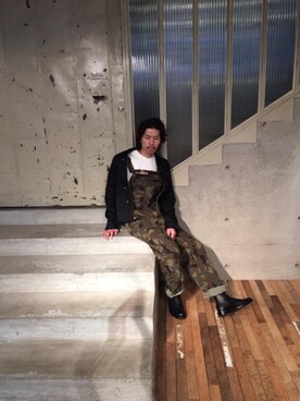 「HYSTERIC GLAMOUR（ヒステリックグラマー）のアイテム（オールインワン・サロペット）」を使った、kさん（メンズ・180cm）の春コーディネート