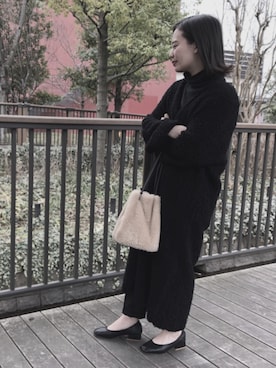 「三井アウトレット」｜はら ゆなさん（レディース・155cm）の冬コーディネート