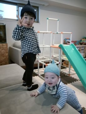 「2歳5ヶ月」｜konaさん（キッズ・90cm）の冬コーディネート