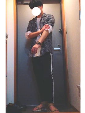 「ジャージーパンツ」｜「アイテム（腕時計）」を使った、tetsuさん（メンズ・175cm）の夏コーディネート