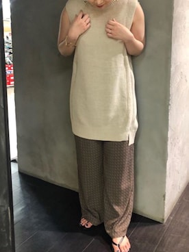 「TODAYFUL（トゥデイフル）のアイテム（ベスト）」を使った、アンダープラウ AEON釧路店さん（レディース・152cm）の夏コーディネート