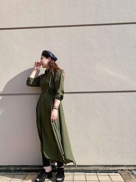 「SLY（スライ）のアイテム（帽子）」を使った、アンダープラウ AEON釧路店さん（レディース・158cm）の秋コーディネート