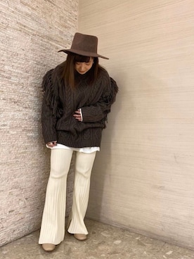 「Ungrid（アングリッド）のアイテム（帽子）」を使った、アンダープラウ AEON釧路店さん（レディース・151cm）の秋コーディネート