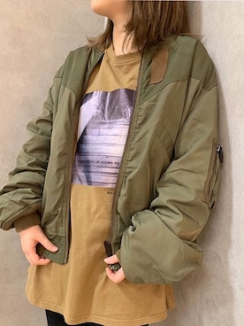 「MOUSSY（マウジー）のアイテム（ブルゾン）」を使った、アンダープラウ AEON釧路店さん（レディース・150cm）の秋コーディネート