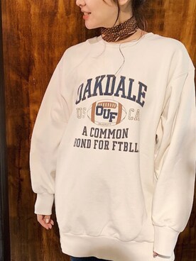 「Ungrid（アングリッド）のアイテム（スウェット）」を使った、アンダープラウ AEON釧路店さん（レディース・158cm）の秋コーディネート