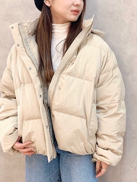 「SLY（スライ）のアイテム（ブルゾン）」を使った、アンダープラウ AEON釧路店さん（レディース・158cm）の秋コーディネート