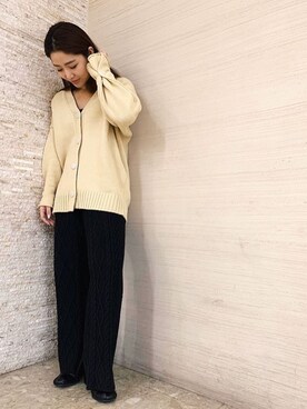 「MOUSSY（マウジー）のアイテム（カーディガン/ボレロ）」を使った、アンダープラウ AEON釧路店さん（レディース・158cm）の冬コーディネート