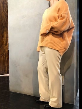 「アイテム（カーディガン/ボレロ、オレンジ系）」を使った、アンダープラウ AEON釧路店さん（レディース・150cm）の冬コーディネート