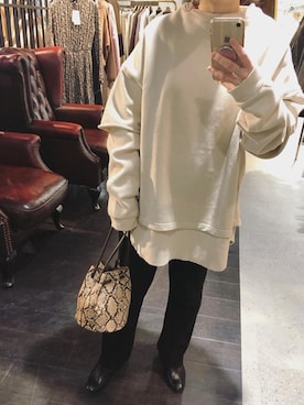 「TODAYFUL（トゥデイフル）のアイテム（スウェット）」を使った、アンダープラウ AEON釧路店さん（レディース・150cm）の冬コーディネート