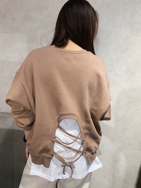 「Ungrid（アングリッド）のアイテム（スウェット）」を使った、アンダープラウ AEON釧路店さん（レディース・158cm）の冬コーディネート