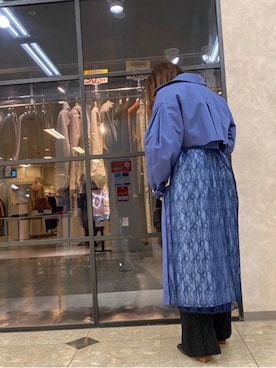 「MURUA（ムルーア）のアイテム（トレンチコート）」を使った、アンダープラウ AEON釧路店さん（レディース・158cm）の冬コーディネート