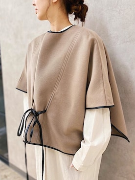 「アイテム（ポンチョ）」を使った、アンダープラウ AEON釧路店さん（レディース・158cm）の冬コーディネート