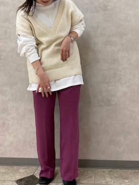 「Ungrid（アングリッド）のアイテム（ベスト）」を使った、アンダープラウ AEON釧路店さん（レディース・151cm）の冬コーディネート