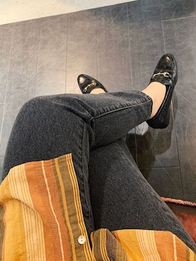 「EVOL（イーボル）のアイテム（ローファー）」を使った、アンダープラウ AEON釧路店さん（レディース・158cm）の春コーディネート