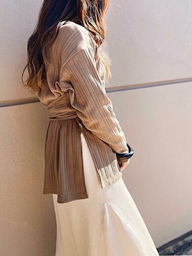 「TODAYFUL（トゥデイフル）のアイテム（バングル/リストバンド）」を使った、アンダープラウ AEON釧路店さん（レディース・158cm）の春コーディネート