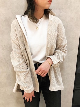 「MOUSSY（マウジー）のアイテム（ジャケット/アウター）」を使った、アンダープラウ AEON釧路店さん（レディース・166cm）の春コーディネート