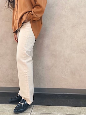 「EVOL（イーボル）のアイテム（ローファー）」を使った、アンダープラウ AEON釧路店さん（レディース・158cm）の春コーディネート