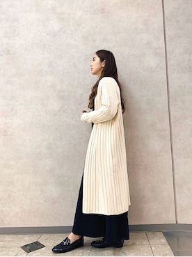 「EVOL（イーボル）のアイテム（ローファー）」を使った、アンダープラウ AEON釧路店さん（レディース・158cm）の春コーディネート