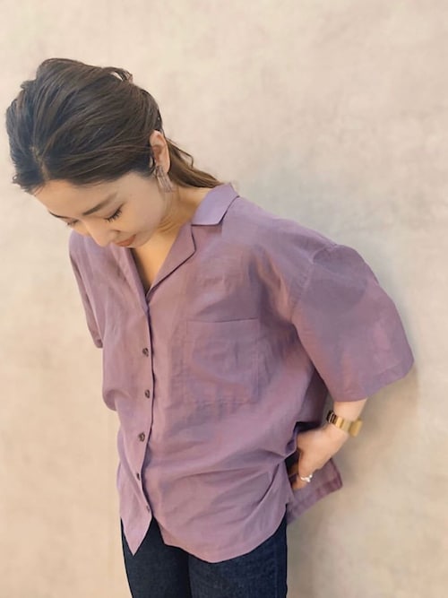 【新品】TODAYFUL シルクボーイフレンドシャツ　ラベンダー 20200527180412313_500.jpg