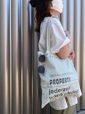「summer」｜「アイテム（トートバッグ）」を使った、アンダープラウ AEON釧路店さん（レディース・151cm）の夏コーディネート