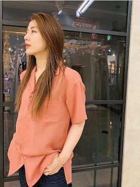 「TODAYFUL（トゥデイフル）のアイテム（バングル/リストバンド）」を使った、アンダープラウ AEON釧路店さん（レディース・158cm）の夏コーディネート