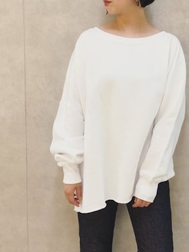 「SLY（スライ）のアイテム（スウェット）」を使った、アンダープラウ AEON釧路店さん（レディース・166cm）の秋コーディネート