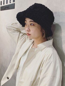 「SLY（スライ）のアイテム（帽子）」を使った、アンダープラウ AEON釧路店さん（レディース・166cm）の秋コーディネート