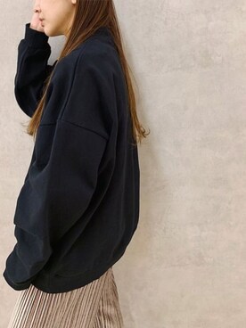 「SLY（スライ）のアイテム（スウェット）」を使った、アンダープラウ AEON釧路店さん（レディース・158cm）の秋コーディネート