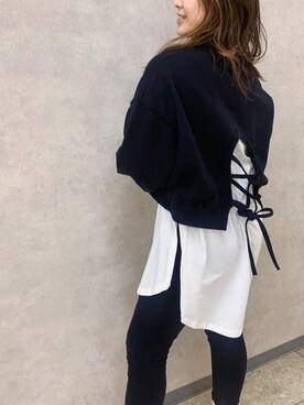 「Ungrid（アングリッド）のアイテム（スウェット）」を使った、アンダープラウ AEON釧路店さん（レディース・158cm）の冬コーディネート