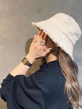 「MURUA（ムルーア）のアイテム（帽子）」を使った、アンダープラウ AEON釧路店さん（レディース・157cm）の春コーディネート