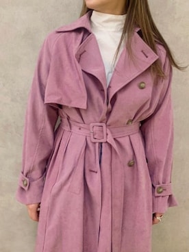 「アイテム（トレンチコート）」を使った、アンダープラウ AEON釧路店さん（レディース・157cm）の春コーディネート