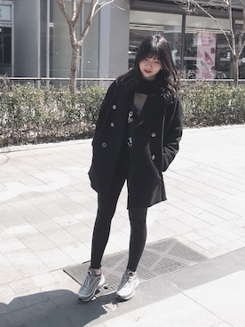 「MIXXO（ミッソ）のアイテム（ダッフルコート）」を使った、紅豆湯媛さん（レディース・157cm）の春コーディネート