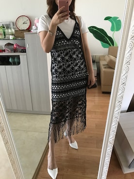 「noon（ヌーン）のアイテム」を使った、吉页星儿さん（レディース・160cm）の夏コーディネート