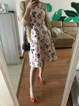 「Mo&Co.（モーアンドコー）のアイテム（ワンピース/ドレス）」を使った、吉页星儿さん（レディース・160cm）の夏コーディネート