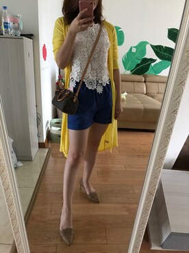 「noon（ヌーン）のアイテム」を使った、吉页星儿さん（レディース・160cm）の夏コーディネート