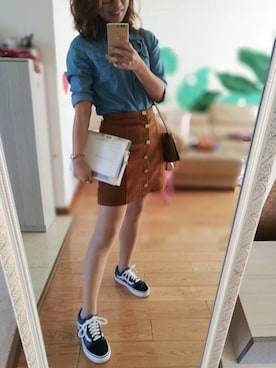 「noon（ヌーン）のアイテム」を使った、吉页星儿さん（レディース・160cm）の秋コーディネート