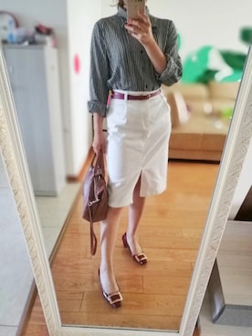 「noon（ヌーン）のアイテム」を使った、吉页星儿さん（レディース・160cm）の秋コーディネート