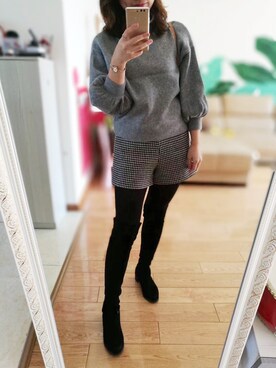 「noon（ヌーン）のアイテム」を使った、吉页星儿さん（レディース・160cm）の冬コーディネート