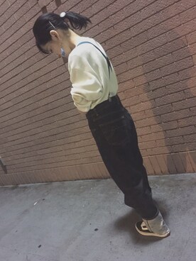 「KENZO（ケンゾー）のアイテム（デニムパンツ）」を使った、Seina Nunokawaさん（レディース・148cm）の秋コーディネート
