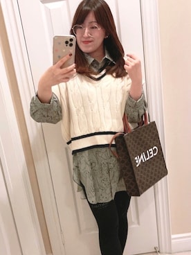 「FOG ESSENTIALS（エフオージーエッセンシャルズ）のアイテム（レッグウェア）」を使った、ViviaN😊さん（レディース・163cm）の春コーディネート