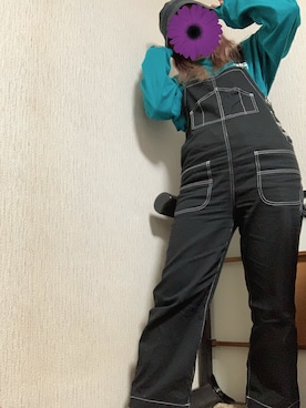 「Rodeo Crowns（ロデオクラウンズ）のアイテム（サロペット/オーバーオール）」を使った、ennuimenさん（レディース・163cm）の秋コーディネート