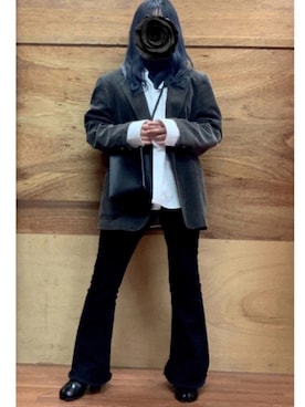 「レザーブーツ」｜「アイテム（アクセサリー）」を使った、ennuimenさん（レディース・163cm）の秋コーディネート