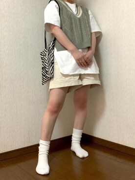 「a.g.plus（エージープラス）のアイテム（トップス）」を使った、ennuimenさん（レディース・163cm）の春コーディネート