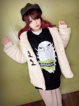 「one way（ワンウェイ）のアイテム（ダッフルコート）」を使った、SCRABIEさん（レディース・148cm）の冬コーディネート