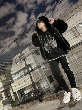 「PUMA（プーマ）のアイテム（帽子）」を使った、SCRABIEさん（メンズ・165cm）の冬コーディネート