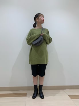 「CAPRICIEUX LE'MAGE（カプリシューレマージュ）の〈新色追加〉ラクーンウール畦チュニック（ニット/セーター）」を使った、gussan_lemageさん（レディース・168cm）の秋コーディネート